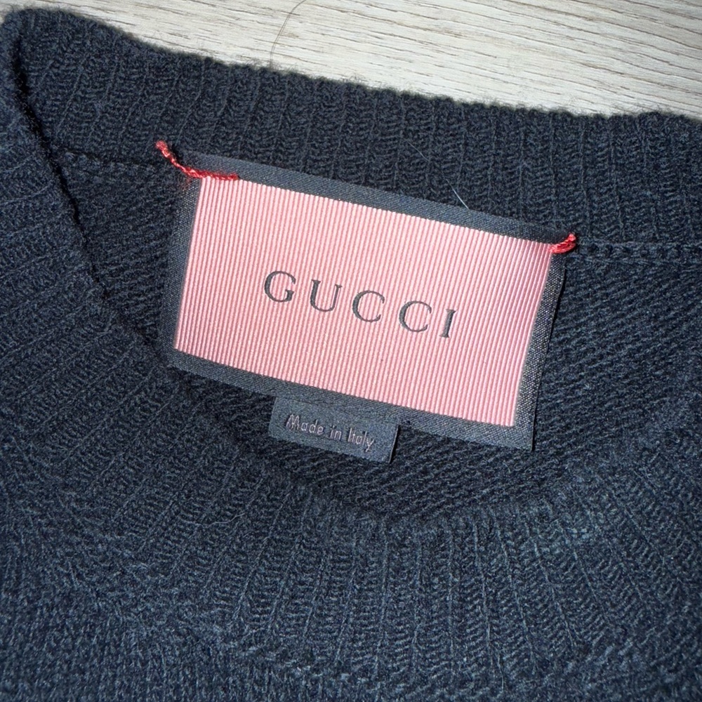 Gucci Wool Black and White Skull Crew Neck Sweater - Picture 4 of 8